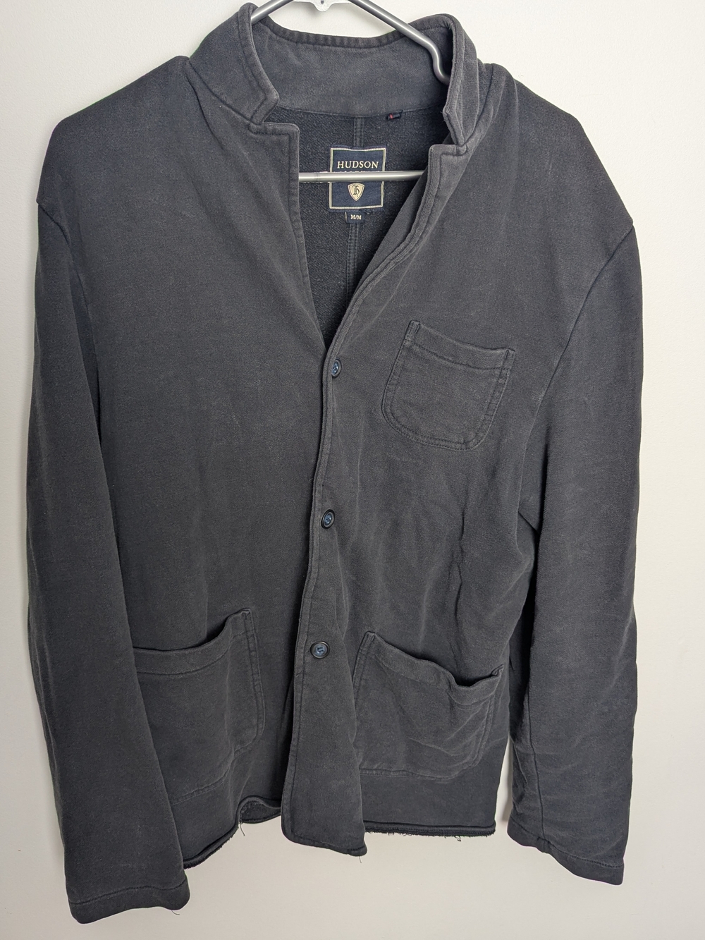 Hudson Men's Charcoal Button-Front Shirt Jacket